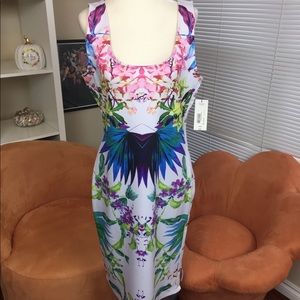 Rainbow abstract pattern bodycon dress